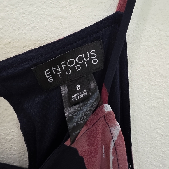 Floral Halter Dress Navy And Purple / Pink Size Small Summer Dress - Picture 5 of 6